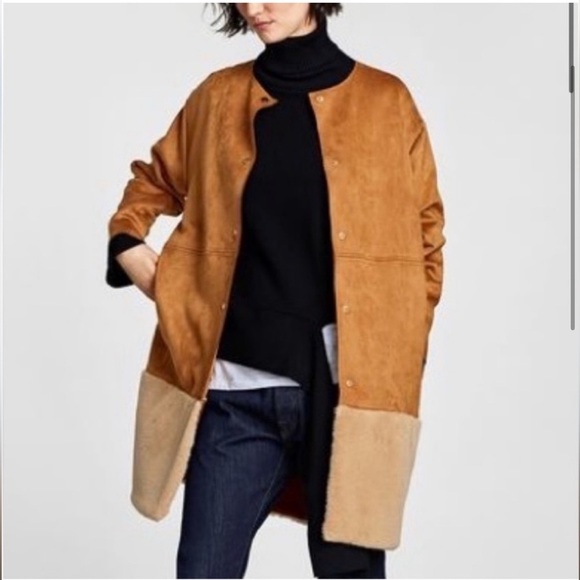 Zara NWOT Faux Fur and Suede Jacket - Picture 2 of 10